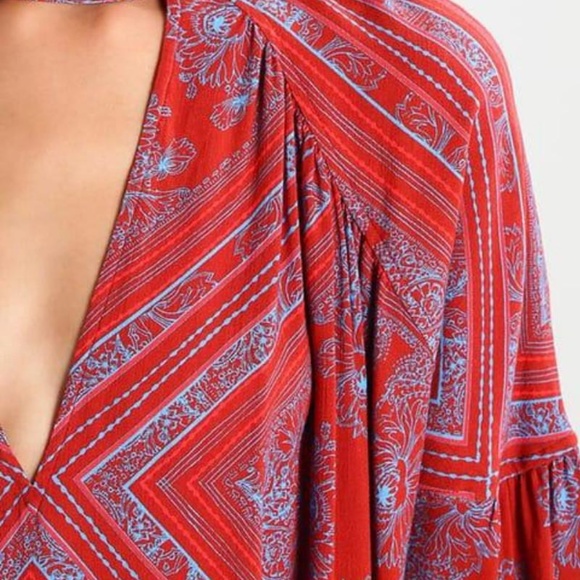 Free People Walking on a Dream Tunic-RED-X-Small - Picture 4 of 7